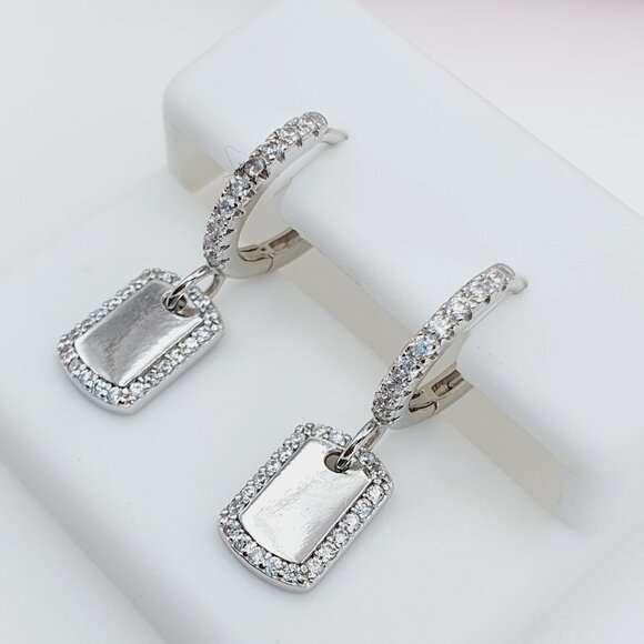 "925 Sterling Silver Cubic Zirconia Earrings, U19254687 - Picture 3 of 11